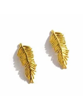 New! Lane Gold Boho Leaf Post Drop Earrings Nwot